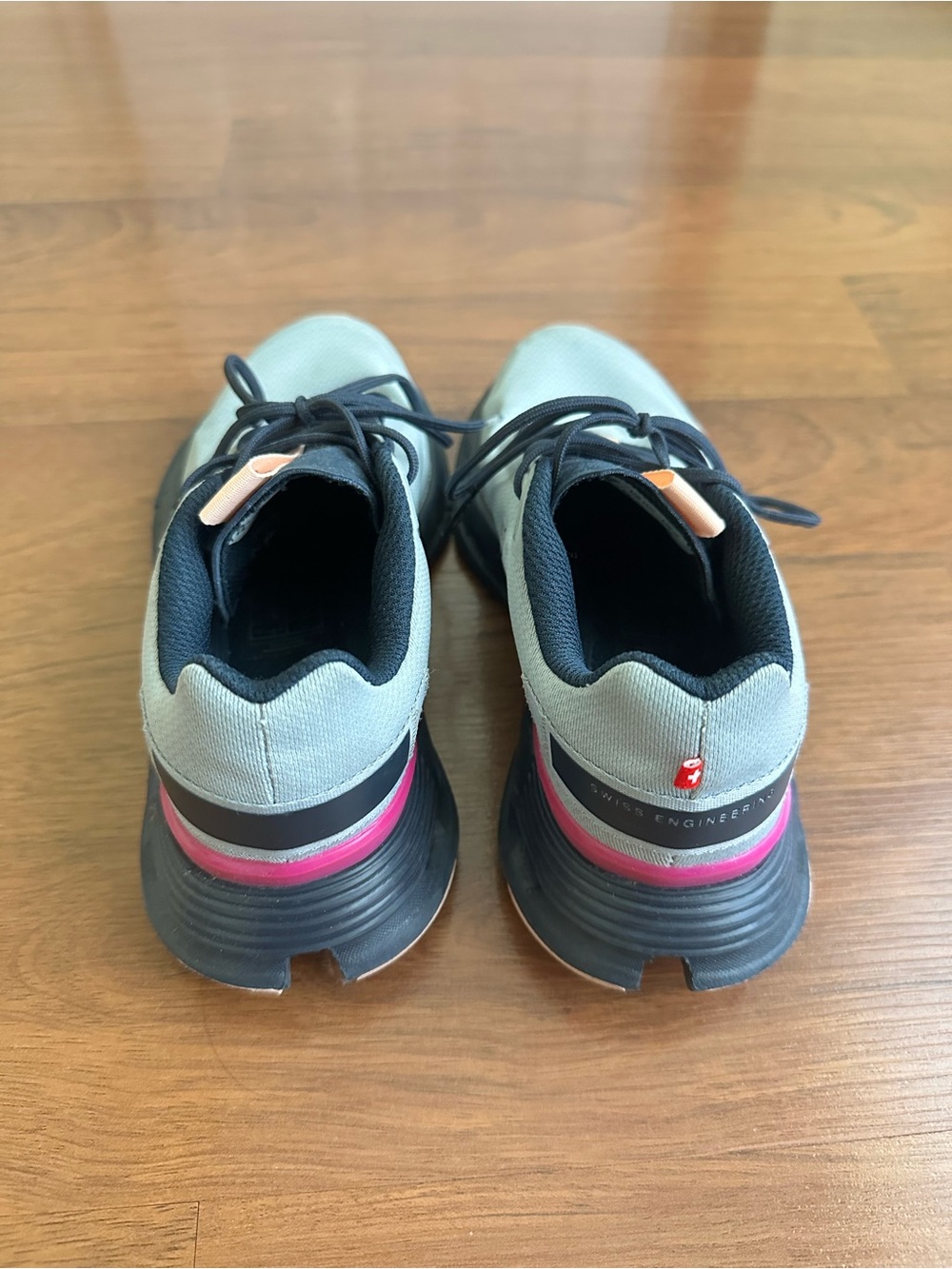 On Cloud Women’s Athletic Running Shoes - Mint with Black & Pink Accents - Picture 5 of 6